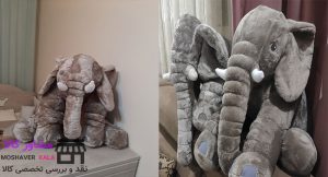 محصول پیشنهادی کادو تولد برای دختران نوجوان عروسک طرح فیل بالشتی مدل mommy elephant ارتفاع 60 سانتی متر